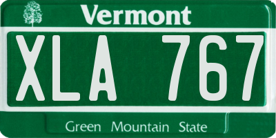 VT license plate XLA767