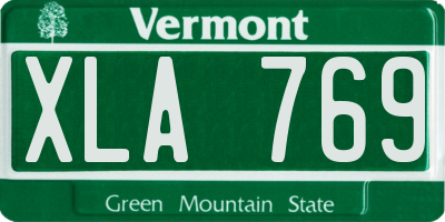 VT license plate XLA769