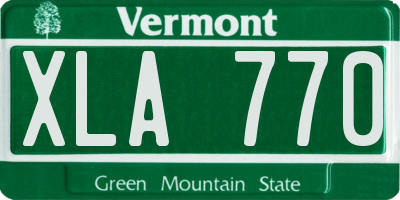 VT license plate XLA770
