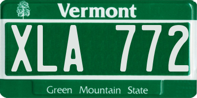 VT license plate XLA772