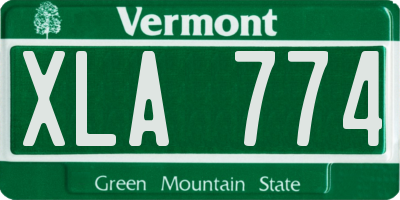 VT license plate XLA774