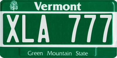 VT license plate XLA777