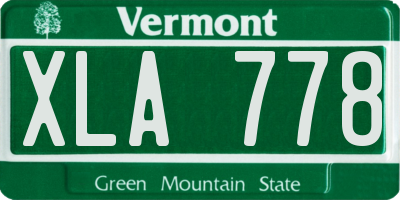 VT license plate XLA778