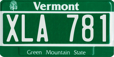 VT license plate XLA781