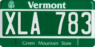 VT license plate XLA783