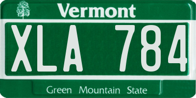 VT license plate XLA784
