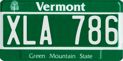 VT license plate XLA786
