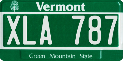 VT license plate XLA787