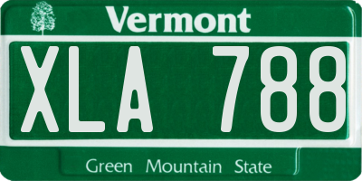 VT license plate XLA788
