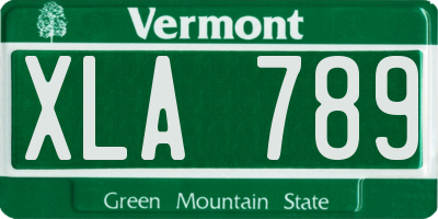 VT license plate XLA789