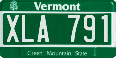 VT license plate XLA791