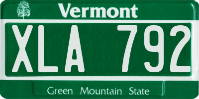 VT license plate XLA792