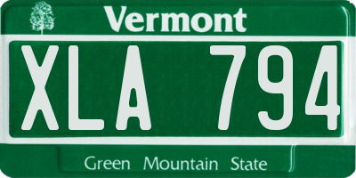 VT license plate XLA794
