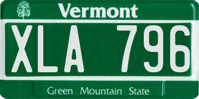VT license plate XLA796
