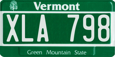 VT license plate XLA798