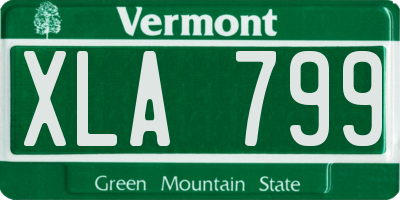 VT license plate XLA799