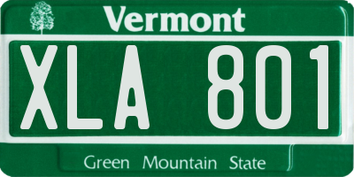 VT license plate XLA801