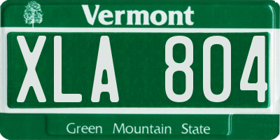 VT license plate XLA804