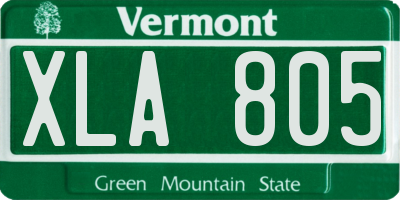 VT license plate XLA805