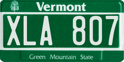 VT license plate XLA807