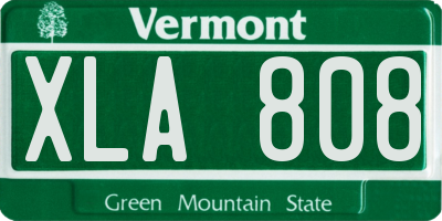 VT license plate XLA808