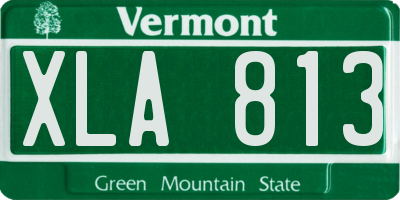 VT license plate XLA813