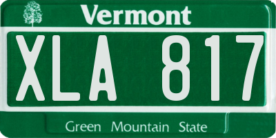 VT license plate XLA817