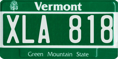 VT license plate XLA818