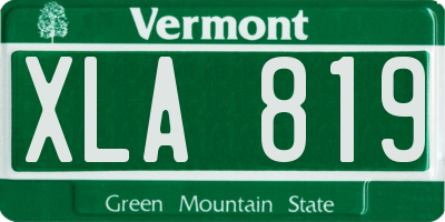 VT license plate XLA819