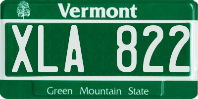 VT license plate XLA822