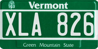 VT license plate XLA826