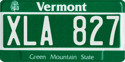VT license plate XLA827