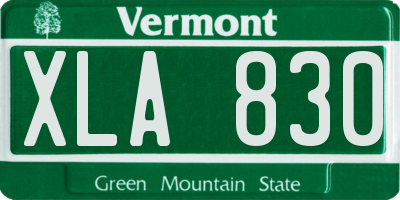 VT license plate XLA830