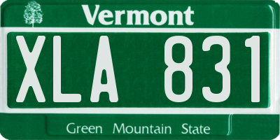 VT license plate XLA831