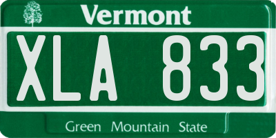 VT license plate XLA833