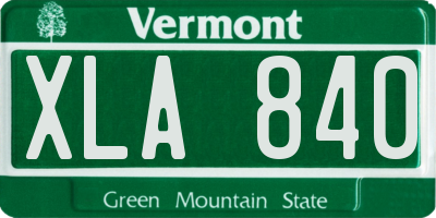 VT license plate XLA840