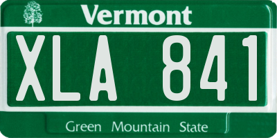 VT license plate XLA841