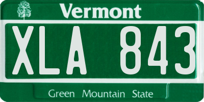 VT license plate XLA843