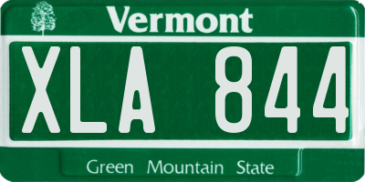 VT license plate XLA844