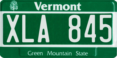 VT license plate XLA845