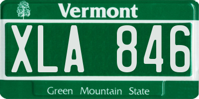 VT license plate XLA846