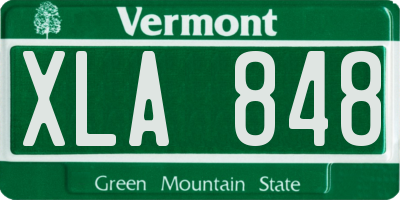 VT license plate XLA848