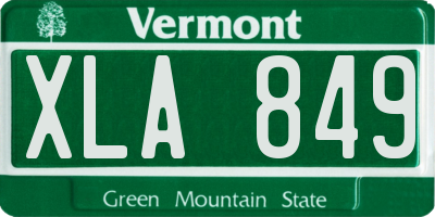 VT license plate XLA849