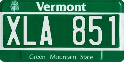 VT license plate XLA851