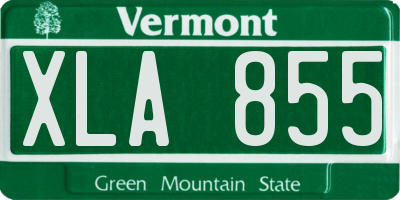 VT license plate XLA855