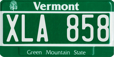 VT license plate XLA858