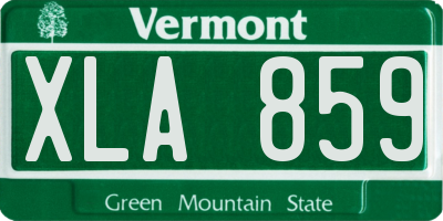 VT license plate XLA859