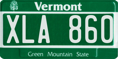 VT license plate XLA860