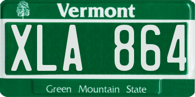 VT license plate XLA864