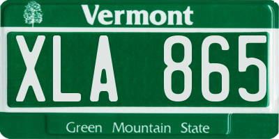 VT license plate XLA865